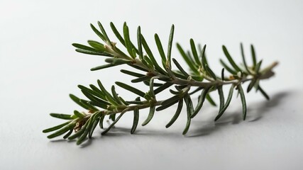 single rosemaryherb in a white background