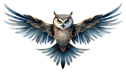 Canvas Print - PNG Owl animal flying bird.