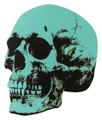 Wall Mural - PNG Skull blue art creativity.