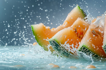 Wall Mural - A close up of a watermelon with a few slices missing