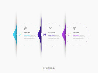 Wall Mural - vector infographic label design template with icons and 3 options or steps. can be used for process 