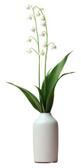 Sticker - PNG Lily of the valley flower plant vase.