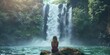 © Anastasiia - Young woman mesmerized by Mexican waterfall capturing the beauty of youth and nature. Concept Travel, Nature, Waterfalls, Photography, Youth