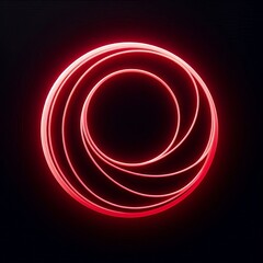 Red abstract circle and smoke glowing isolated black background