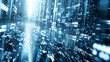 © Ali - modern 3d tech wallpaper using abstract glass shapes and binary codes, technology background business background