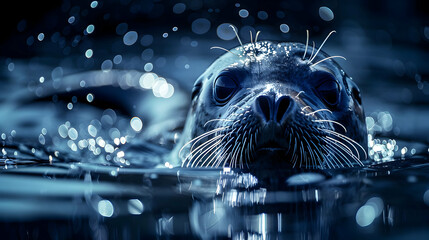 Sticker - Seal Portrait in Water - Photo