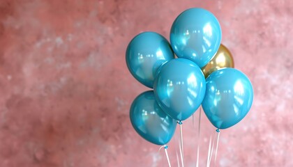 Poster - balloons on a blue background