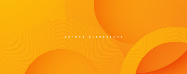 Canvas Print - Orange circular shape abstract background dynamic lines design vector
