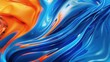 © sundas - A mesmerizing liquid design with smooth swirls in bold shades of electric blue and bright orange, capturing the essence of flowing paint in a striking and energetic atmosphere.