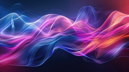 Wall Mural - Vibrant light show with abstract wave patterns in multiple colors, creating an energetic and fluid display AIG62