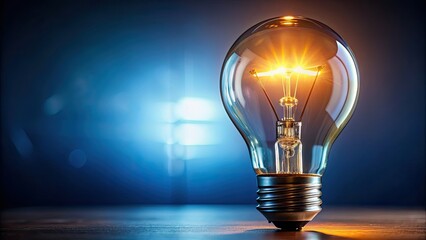 Poster - A close-up shot of a lightbulb glowing with bright ideas , innovation, creativity, inspiration, illumination, brainstorming