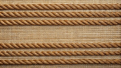 Sticker - Brown old rope lines with a striped pattern on canvas, rope, texture, retro, textile, stripes, twine, pattern, vintage, background, old