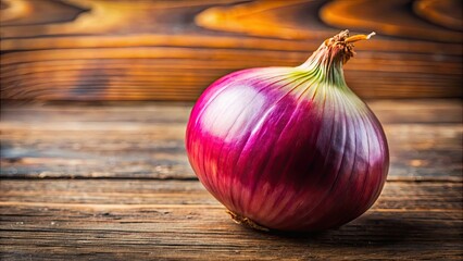 Canvas Print - A close-up shot of a fresh and colorful vegetable onion, onion, fresh, colorful, food, healthy, organic, ingredient