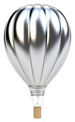 Sticker - PNG 3d solid hot air balloon Chrome material aircraft white background transportation.