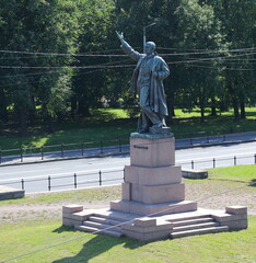 Wall Mural - Bronze monument to revolutionary and Soviet politician Volodarsky, Obukhovskaya Oborona Avenue, St. Petersburg, Russia, July 09, 2024