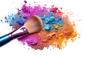 Poster - PNG Make-up brush cosmetics white background paintbrush.