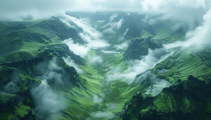 Canvas Print - waterfall in the mountains