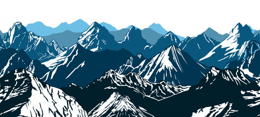 Wall Mural - rocky ridge of mountain range. composition seamless. tales and stones. mountain landscape. view from