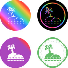 Sticker - Island Vector Icon