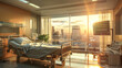 © 沈军 贡 - Sunlight filtered through the glass into the hospital rooms