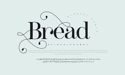 bread elegant , abstract technology science alphabet lowercase font. digital space typography vector