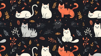 Wall Mural - cat pattern wallpaper