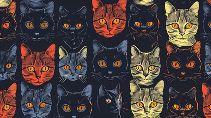 Wall Mural - cat pattern wallpaper