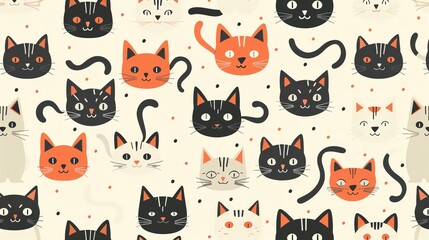 Wall Mural - cat pattern wallpaper