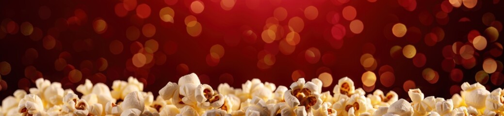 Wall Mural - popcorn on a festive background