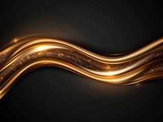 Wall Mural - Glowing golden waves of light