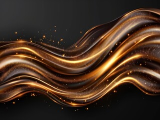 Wall Mural - Shimmering golden waves of light