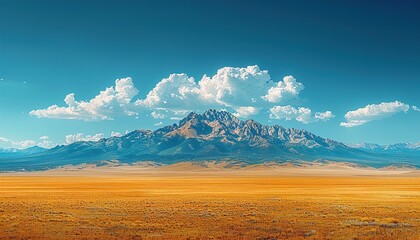 Poster - landscape with mountains and clouds