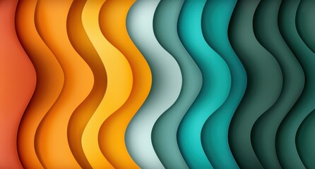 Canvas Print - Vibrant Wavy Gradient Background