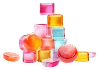 Wall Mural - PNG 3d candy pill white background confectionery.