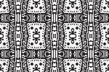 Wall Mural - Ethnic seamless monochrome pattern vector image. Aztec geometric background. Tribal print. Navajo fabric. Modern abstract wallpaper. Vector illustration.