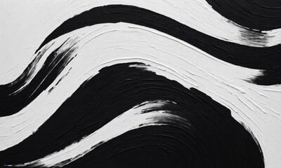 Wall Mural - Black and white brushstrokes texture background