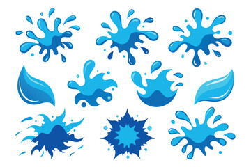 set of water splashes vector illustration