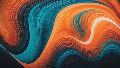 Wall Mural - vibrant rainbow, orange blue teal white psychedelic grainy gradient color flow wave