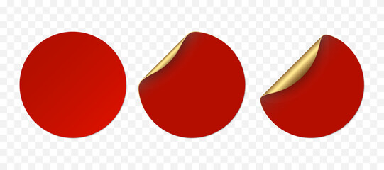 Fototapete - Vector red realistic paper stickers, price tags isolated