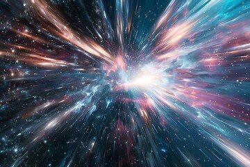 Wall Mural - Lightspeed time travel background showcasing a fast journey through star galaxies and cosmos exploration.	
