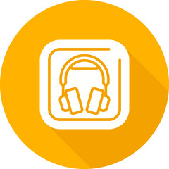 Poster - Headphones Square Vector Icon