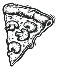 Canvas Print - PNG Pizza drawing sketch illustrated.