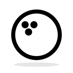 Wall Mural - bowling ball icon. black bowling ball sign on white background. vector illustration