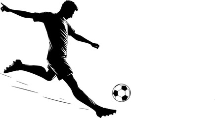 football player silhouette, soccer player vector illustration