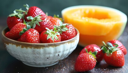 Wall Mural - strawberries and cream