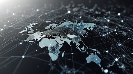virtual internet globe, digital communication metaverse technology network and worldwide network, map for infographics, abstract background technology or science