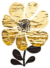 Sticker - PNG  Wildflower shape ripped paper pattern plant leaf.