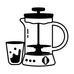 Poster - A tea plunger glyph icon 