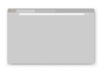 Wall Mural - the design of the web browser window in light gray on a white background. an empty layout of the web