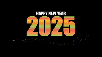 Wall Mural - Greetings from the Future 2025 Happy New Year Text Trends